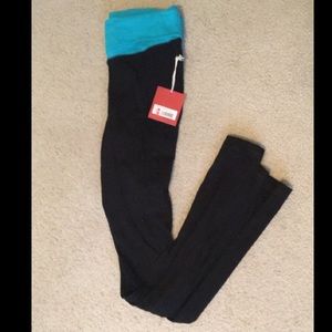 Fold over stretchy yoga pants
